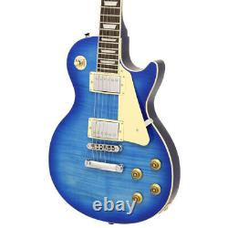 Blitz By Aria Electric Guitar Les Paul See-Through Blue BLP-450 SBL WithGig Bag