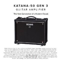 Boss Katana Gen 3 50W 1x12 Inch Combo Guitar Black Amplifier Bundle