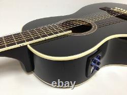 Caraya Parlor Guitar Ebony Parlor-590 with EQ + Free Gig Bag, Extra String Set
