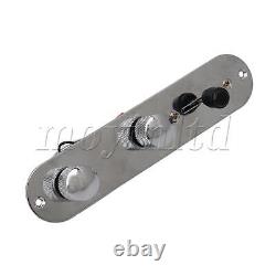 Chrome Pre-Wired 3-Way Control Plate with Wiring Harness for Guitars Parts