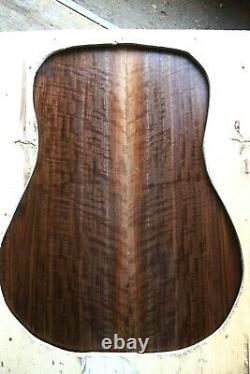 Curly figured black walnut acoustic guitar tonewood back and sides set 1285