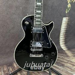 Custom Black electric guitar Chrome plated hardware 6 Strings Real shooting