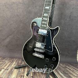 Custom Black electric guitar Chrome plated hardware 6 Strings Real shooting