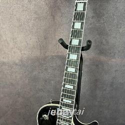 Custom Black electric guitar Chrome plated hardware 6 Strings Real shooting