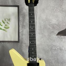 Custom Cream Yellow Explorer Electric Guitar HPL Fretboard 22 Frets Set in Joint