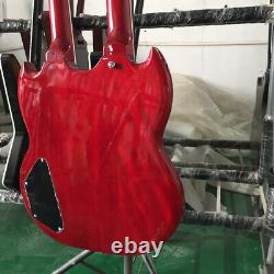 Custom Double Neck Red Solid Body SG Electric Guitar 12+6 String Set in Joint