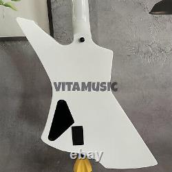 Custom Finish White Snakebyte Electric Guitar Black Fretboard Set In Joint