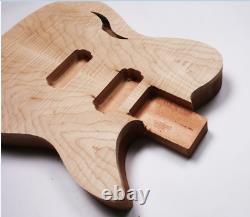 Custom TL Thinline Electric Guitar Body 10mm Flame Maple Top Bolt-on & Set-in