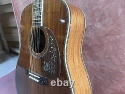 D-45 Solid Acacia acoustic guitar abalone setting Rosewood fingerboard pattern