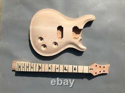 DIY 1 set Unfinished Guitar Neck And Body Electric Guitar Kit