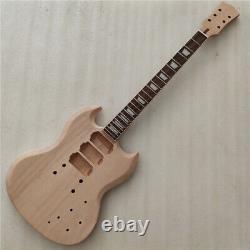 DIY 1 set Unfinished Guitar Neck And Body SG Style Electric Guitar Kit