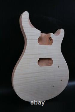 DIY Electric Guitar Body Mahogany Body Flame Maple Cap Set in Heel PRS style