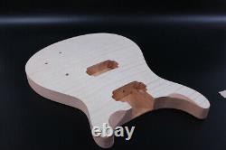 DIY Electric Guitar Body Mahogany Body Flame Maple Cap Set in Heel PRS style