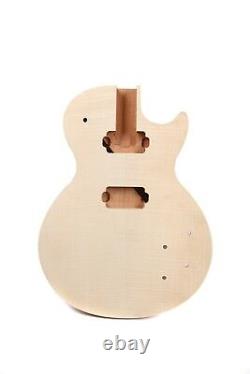DIY Electric Guitar Body Replacement LP Style Set In Mahogany Wood Flame Maple