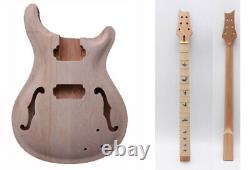 DIY Electric Guitar Kit 22 Fret 24.75 Inch Mahopany Body Maple Fretboard Set In