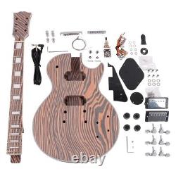 DIY Electric Guitar Kit Zebrawood Body A Set CR Guitar Parts