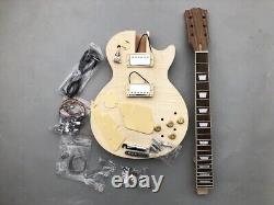 DIY Electric Guitar Kit with Mahogany Neck Flame Maple Body HH Pickups Set in