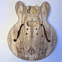 DIY Electric Guitar Kits Maple Body with Spalted Maple Veneer TOM Set Neck