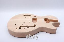 DIY Guitar Body Mahogany Maple Top Semi-hollow Guitar Body Set in Heel