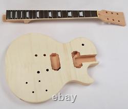DIY Solid Body Electric Guitar Kits Flamed Maple Top Chrome Hardware H-H Pickup