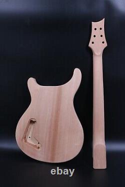 DIY electic guitar for Prs style Mahogany body maple cap 22fret Set in Dot inlay