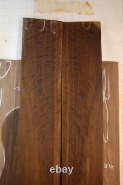 Dark fiddleback walnut tonewood guitar luthier set back and sides