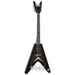 Dean V 79 Flame Top Electric Guitar, Trans Black #V 79 TBK