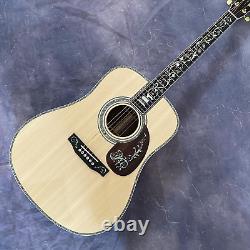 Deluxe D45 acoustic guitar Abalone set with ebony fingerboard solid spruce top