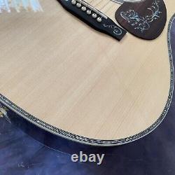 Deluxe D45 acoustic guitar Abalone set with ebony fingerboard solid spruce top