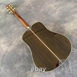 Deluxe D45 acoustic guitar Abalone set with ebony fingerboard solid spruce top