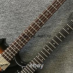 Double Neck Sunburst SG Style 6-Strings Electric Guitar 4-Strings Electric Bass