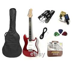 EKO Candy Apple Red Electric Guitar, SSS+Free Gig Bag, Strap, Extra StringsK20100