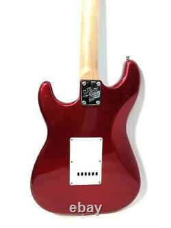 EKO Candy Apple Red Electric Guitar, SSS+Free Gig Bag, Strap, Extra StringsK20100