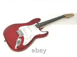 EKO Candy Apple Red Electric Guitar, SSS+Free Gig Bag, Strap, Extra StringsK20100