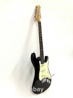 EKO Jet Black Body, Mint Green Pickguard Electric Guitar, SSS+Free Gig Bag K2010