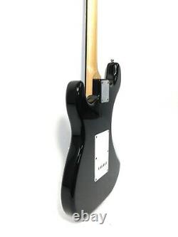 EKO Jet Black Double Cutaway Electric Guitar, SSS +Free Gig Bag, Strap K2011
