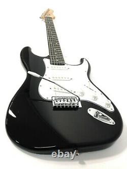 EKO Jet Black Double Cutaway Electric Guitar, SSS +Free Gig Bag, Strap K2011