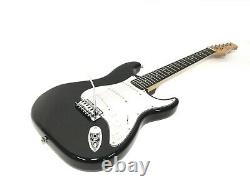 EKO Jet Black Double Cutaway Electric Guitar, SSS +Free Gig Bag, Strap K2011