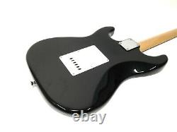 EKO Jet Black Double Cutaway Electric Guitar, SSS +Free Gig Bag, Strap K2011