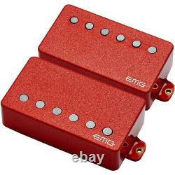 EMG 57/66 Bridge Neck Humbucker Alnico V Magnets Active Guitar Pickup Set Red