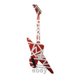 EVH Striped Series Electric Guitar Burgundy with Silver Stripes SKU#1664475