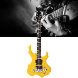 Electric Guitar 24 Fret Yellow Flame Shaped Electric Guitar Beginner Kit Wit CHW