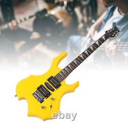 Electric Guitar 24 Fret Yellow Flame Shaped Electric Guitar Beginner Kit Wit CHW