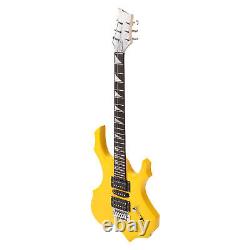 Electric Guitar 24 Fret Yellow Flame Shaped Electric Guitar Beginner Kit Wit CHW