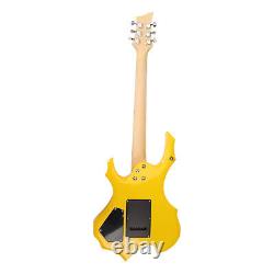 Electric Guitar 24 Fret Yellow Flame Shaped Electric Guitar Beginner Kit Wit CHW