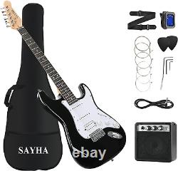 Electric Guitar, 39 Inch Solid Full-Size Electric Guitar HSS Pickups Starter Kit