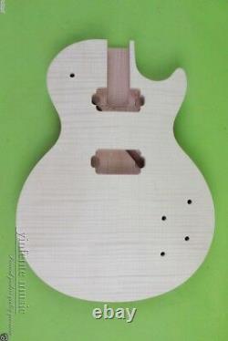 Electric Guitar Body Mahogany Maple Cap Unfinished Flame Maple Veneer Set in