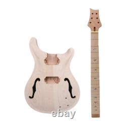 Electric Guitar Kit 22 Fret 24.75 Inch Semi-hollow Body Maple Fretboard Set in