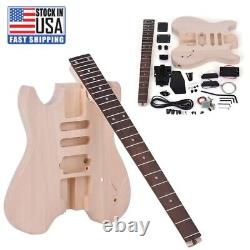 Electric Guitar Kit Basswood Body Rosewood Fingerboard Maple Neck DIY Set C1D5