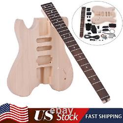 Electric Guitar Kit Basswood Body Rosewood Fingerboard Maple Neck DIY Set H3R5